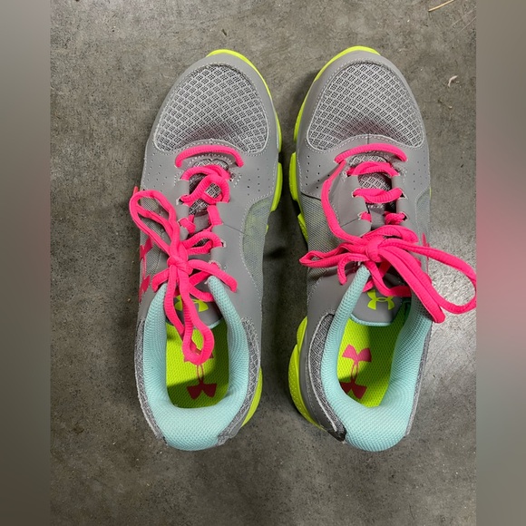 Under Armour Women's Micro G Assert Shoes 8.5 Gray Blue Pink - Picture 2 of 5